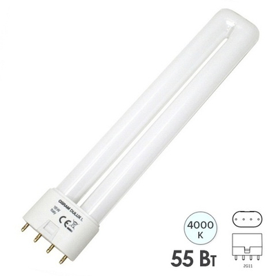 Лампа компактная люминесцентная Dulux L 55W/840 4000K 2G11 холодно-белая Osram 4099854125645