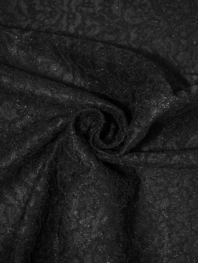 Ткань кружево на трикотажной основе люрекс, 230 гр/м2, 150 см, чёрный, под заказ