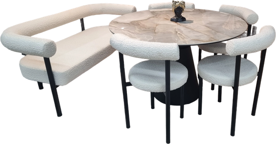 Диван BIGGI, букле белый, опоры черные