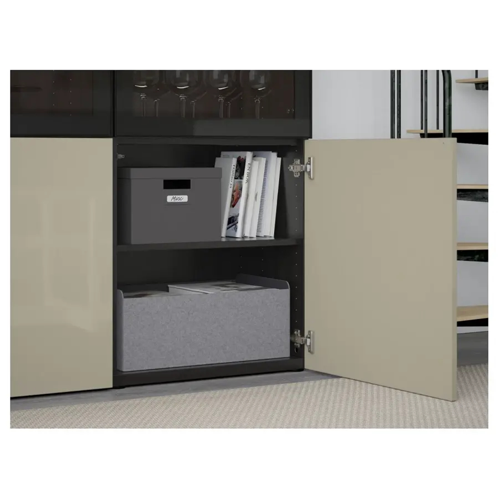Комбинация для хранения - IKEA BESTÅ/BESTA/БЕСТА/БЕСТО ИКЕА, 120x42x193 см, серый,