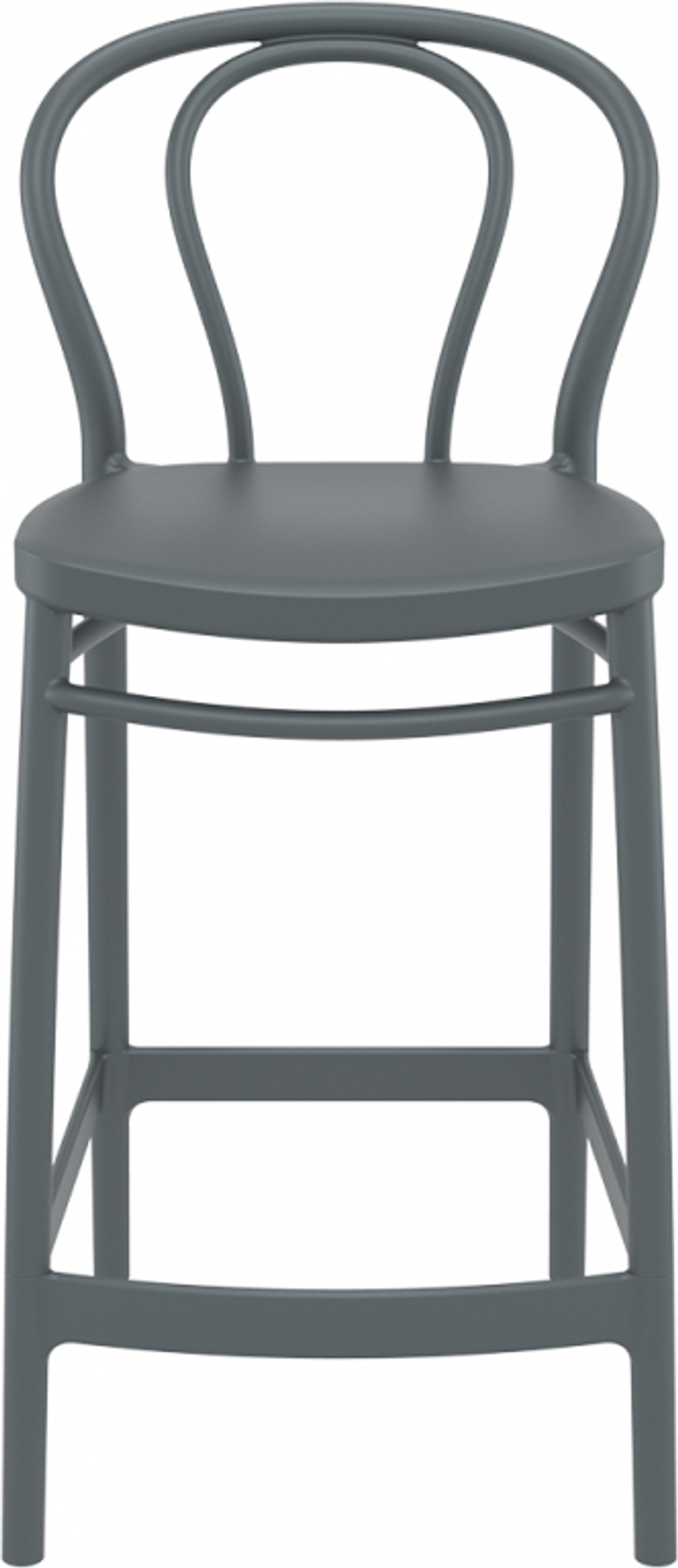 Стул пластиковый полубарный Siesta Contract Victor Bar 65, темно-серый