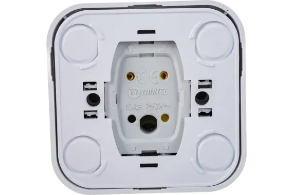 Выключатель Makel Siva Ustu 1-клавишный проходной накладной белый 03678