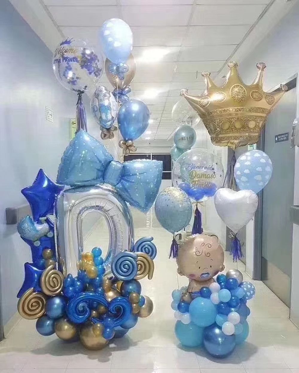 Шар (28"/71 см) Фигура, Малыш мальчик, Голубой 1 шт.