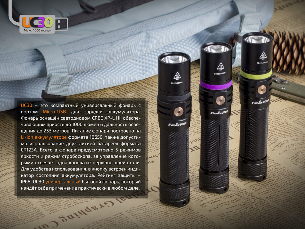 Фонарь Fenix UC30