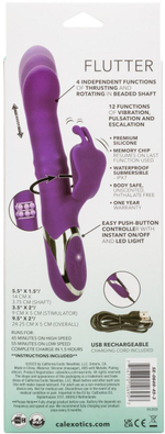Фиолетовый вибратор-кролик Enchanted Flutter с массажем бусин и пенетрацией (Цвет: розовый)