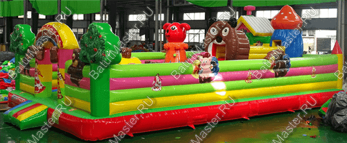Коммерческий надувной батут "Маша и Миша" 11*7*3 м