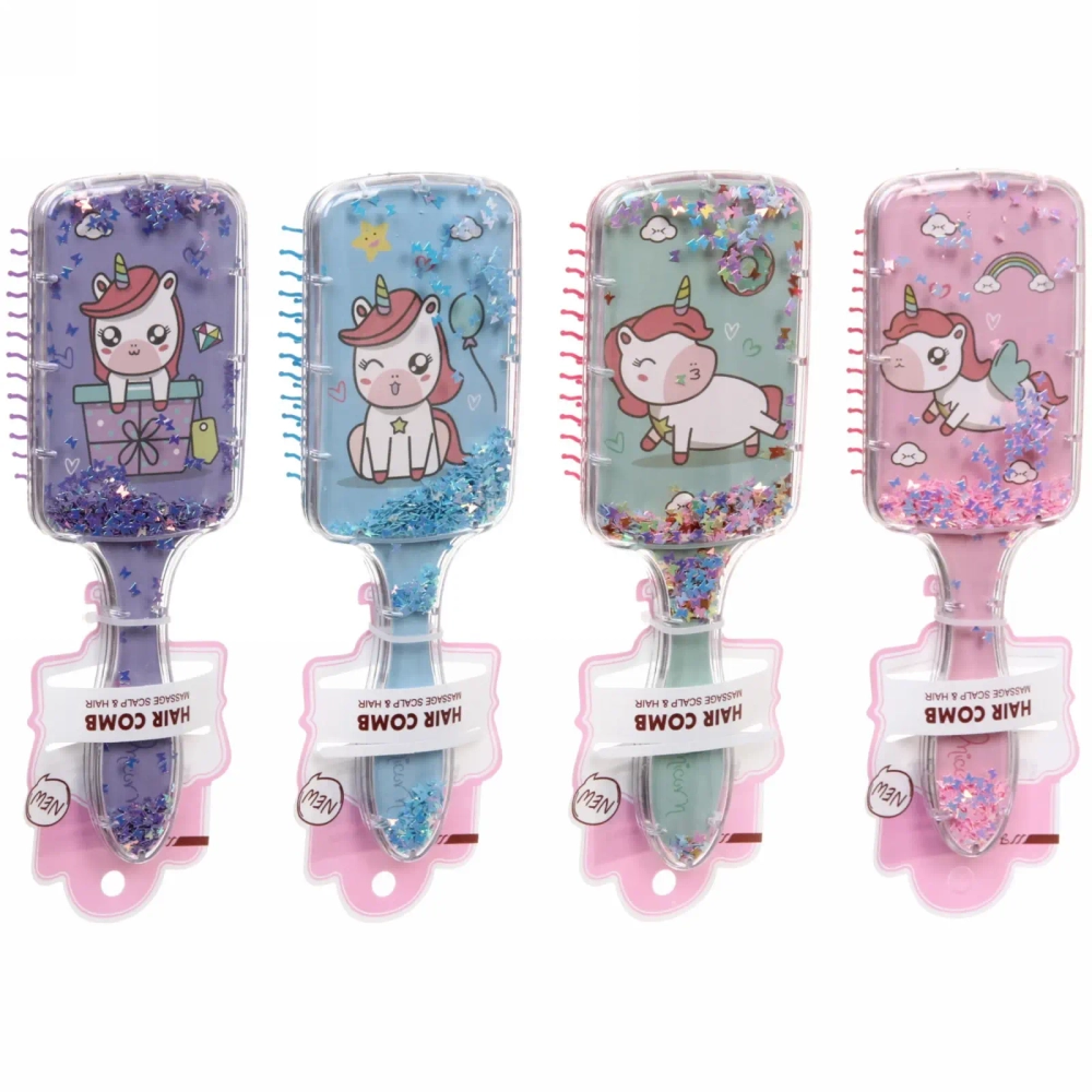 Расческа массажная «Baby House Boom», микс 4 вида Единорожки, 20*6,5см