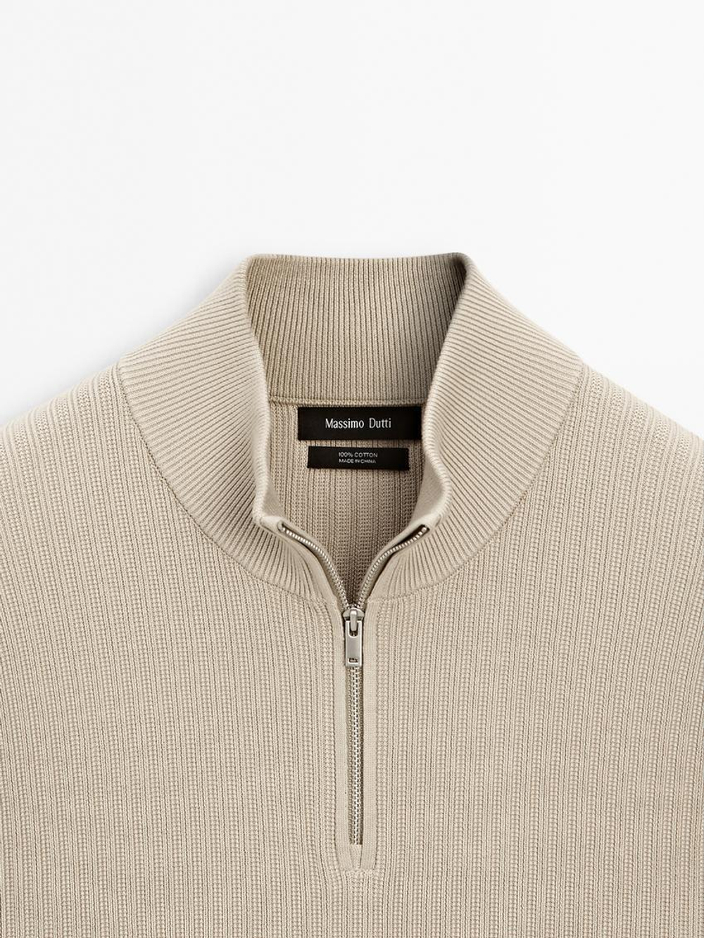 Massimo Dutti Свитер с воротником-стойкой, дымчатый