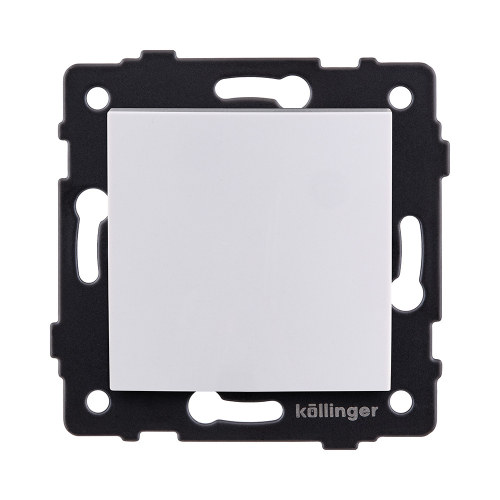 Выключатель кнопочный 1-клавишный 10А/250В, изогнутый, белый Kollinger REA-R-005WH для Aspekt, Eleganz, Reflex