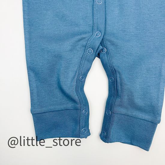 Слип хлопковый "Basic" Синий, открытые ножки