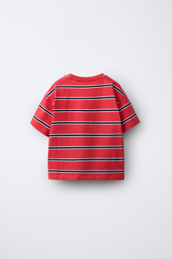 ZARA ФУТБОЛКА В ПОЛОСКУ, КРАСНЫЙ/ЧЕРНЫЙ
