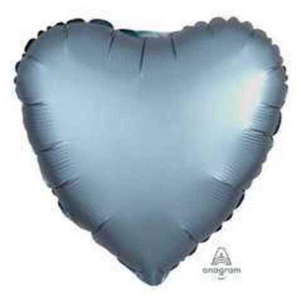 А Б/РИС СЕРДЦЕ 18" Сатин Steel Blue стальной синий