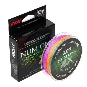 Шнур NUM ONE PE4X-100M 6.0#/0,405 Multi Colour Ryobi