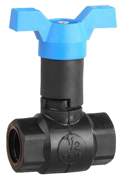 Кран шаровой ЗУБР полнопроходной ″мама-мама″, бабочка, морозоуст корпус, 1/2″