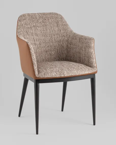 Стул обеденный Itan NC коричневый с коричневой экокожей