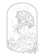 Girl in fame. Coloring Book