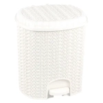 Ведро для мусора с педалью 11л Вязание (Слоновая кость) (комплект 4 шт)