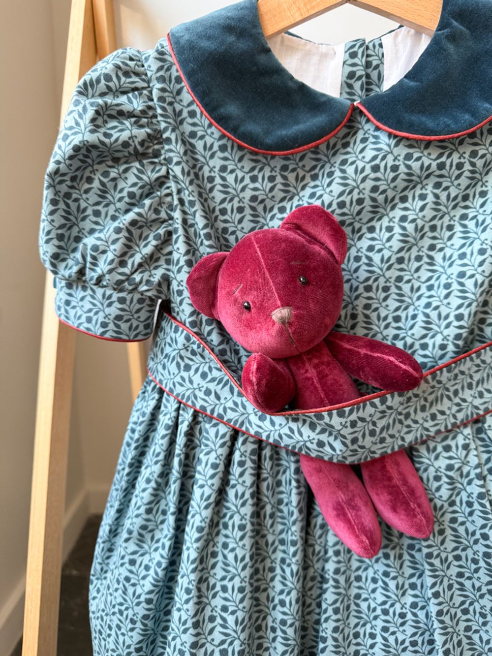 Хлопковое платье Masa с мишкой, 116-122