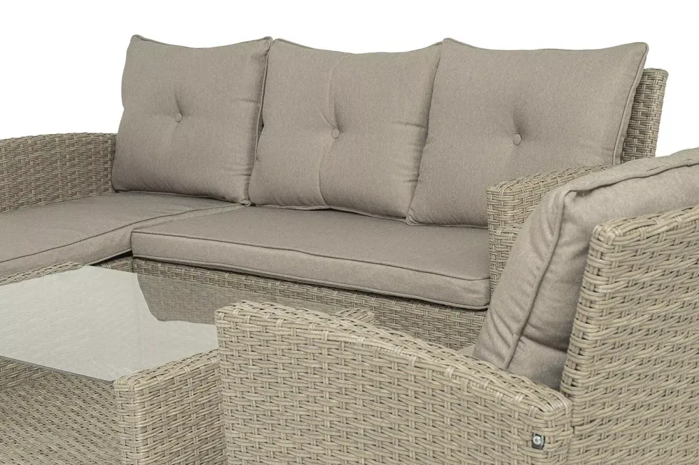 "Атланта" лаунж-зона из искусственного ротанга, цвет соломенный