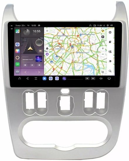 Магнитола для Renault Logan/Sandero 2009-2014 - Carmedia SF-9944 QLed+2K, Android 13, TS20, CarPlay, 4G SIM-слот
