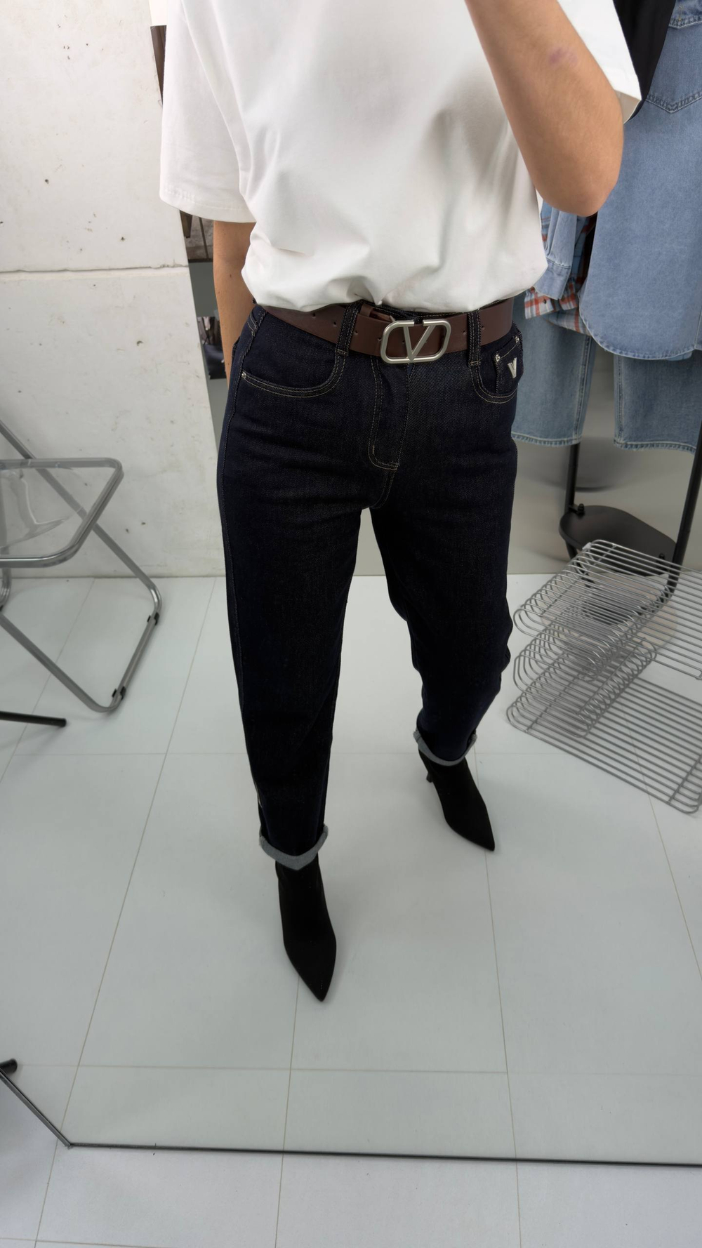 Брюки джинсовые жен.ские арт. 73616-1 цвет "тёмное-синие"