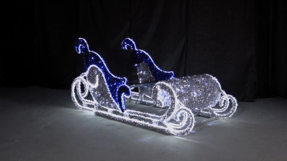 светодиодная конструкция "новогодние Сани Деда Мороза"