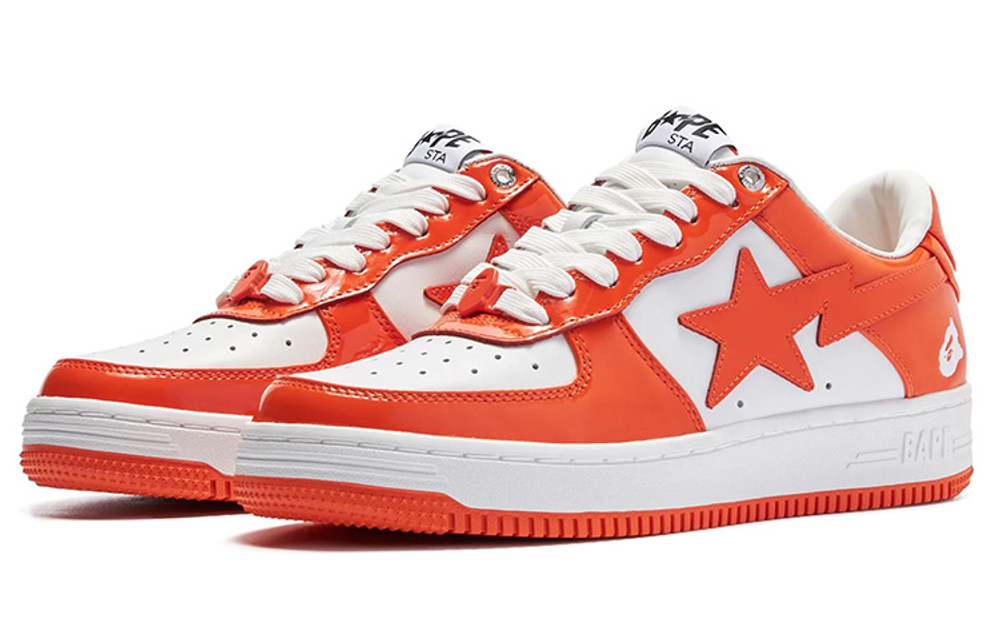 A Bathing Ape Bape Sta Patent Leather Orange