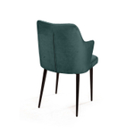 Стул с подлокотниками Hunt ромб, бархат зелёный 19 / чёрный конус