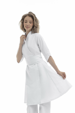 Костюм халат Нэйв и брюки клеш из уплотненного хлопка