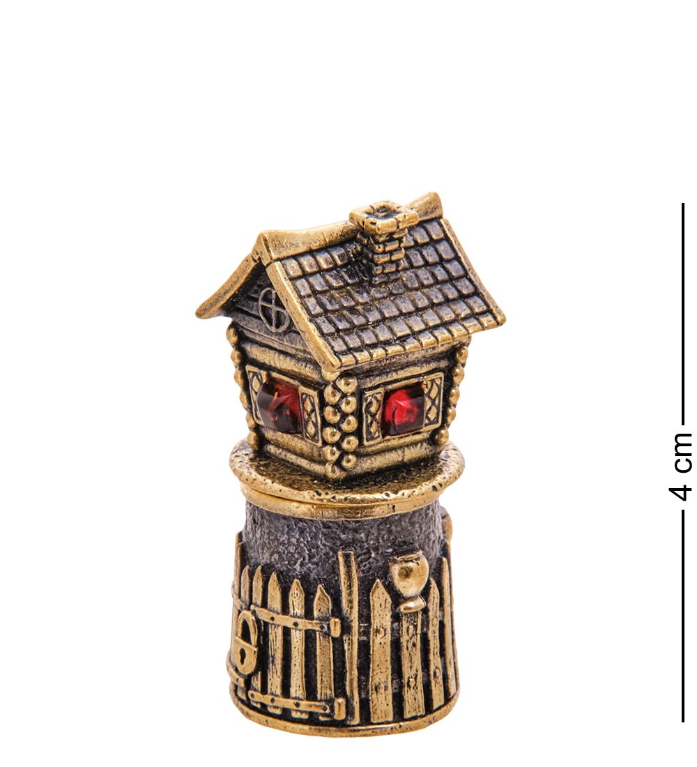 AM-3547 Наперсток «Избушка на курьих ножках» (латунь, янтарь)
