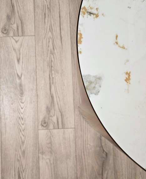 Стол журнальный Como M, Ø60х52 см, керамогранит Calacatta Macchia