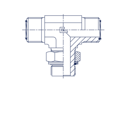 ФИТИНГ ORFS TEE 32-1.1/4 (Т-ОБРАЗНЫЕ BSP, УПЛОТНЕНИЕ ТИП A) CAST