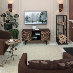 Тумба под ТВ Терра 117см Классик Каштан