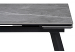 Керамический стол Woodville Норман 140(200)х80 серый мрамор larka grey, черный, ножки черные