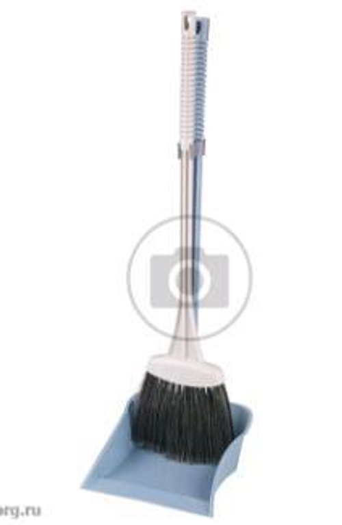 Набор щетка д/подметания с черенком+совок `Комфорт` №1 мягкий синий м6977