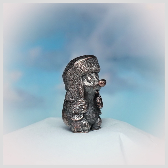 Темлячная бусина "Медвежонок" для ножей , бронза