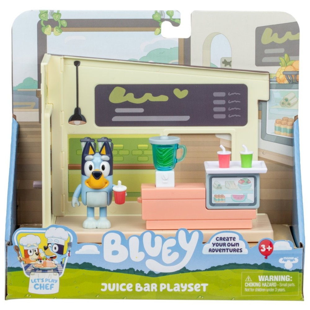 BLUEY Blue - Стойка с соками JUICE SHOP + фигурка собачки BLU18920