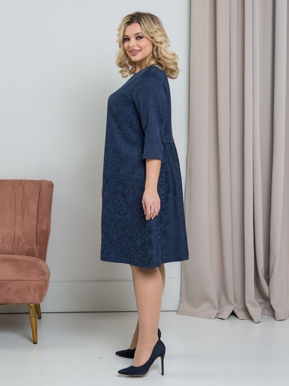 Платье 1318 темно-синий Novita (Акция)