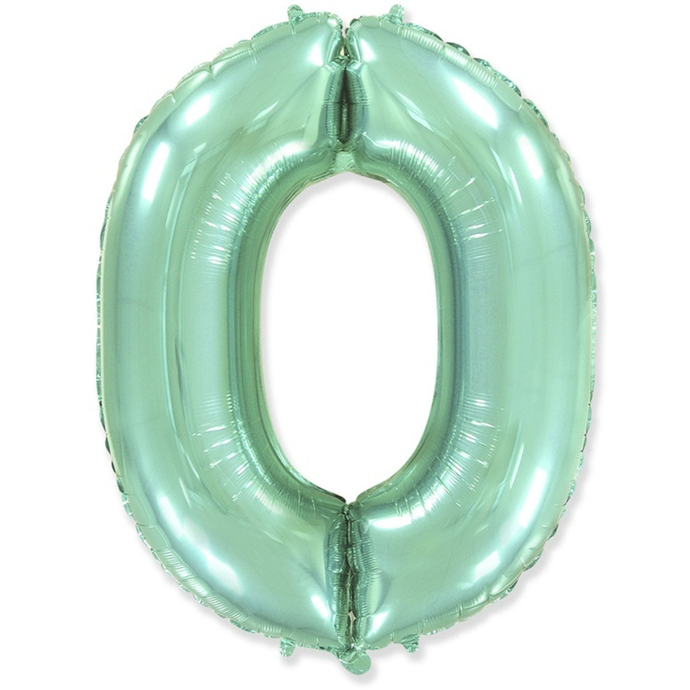Шар ЦИФРА 0 Пастель Mint 40" 102 см