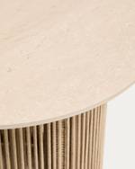 Уличный столик Orosei из алюминия и веревки цвета экрю Ø 55 см