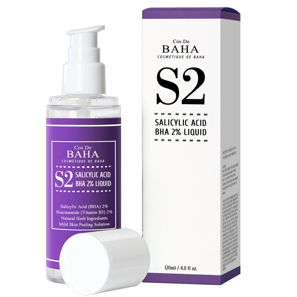 Тонер для лица Cos De Baha S2 salicylic acid BHA 2% liquid 120 мл