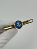 Зажим для галстука синий с якорем Stratton