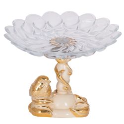 Фруктовница Зарничка Свитти Айвори со стеклянной чашей Лепестки