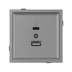 Механизм USB розетки SCT-TENDO-MUAC-PL-GR (5V, 3A, QC3) (Arlight, Графитовый) 054096