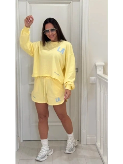 Спортивный костюм женский двойка свитшот с шортами LA