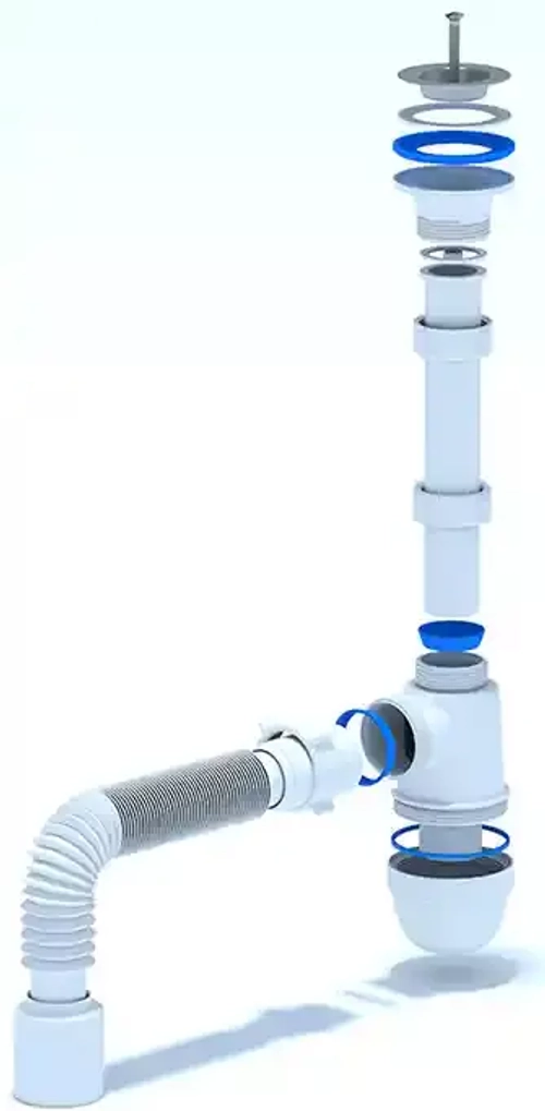 Сифон для умывальника с гибкой трубой 40*50 АниПласт