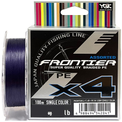 Шнур YGK FRONTIER ASSORTED X4 100m (мультиколор) #0.6/0.128mm 6lb/2.7kg