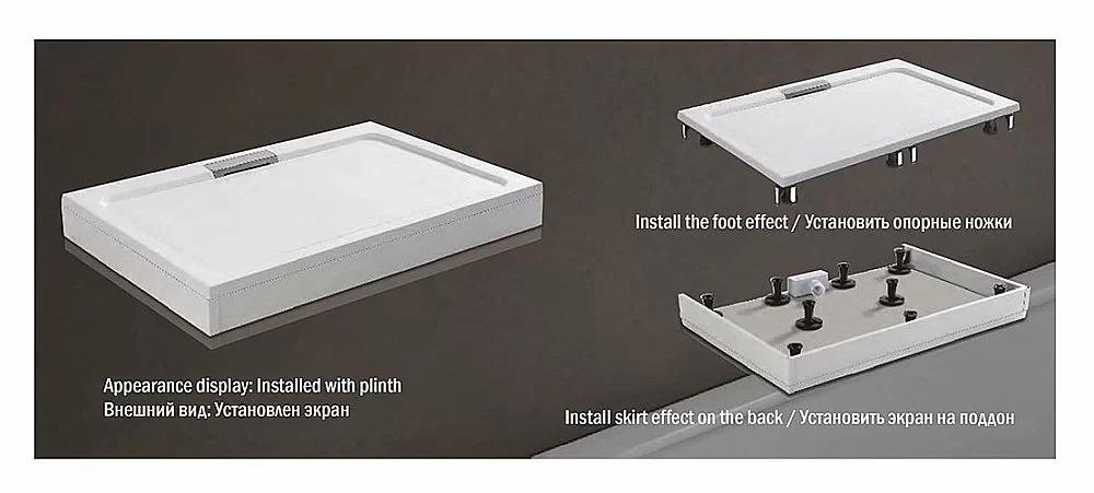 Душевой поддон Weltwasser WW TRS STONE WT 10000004374 140x80 белый