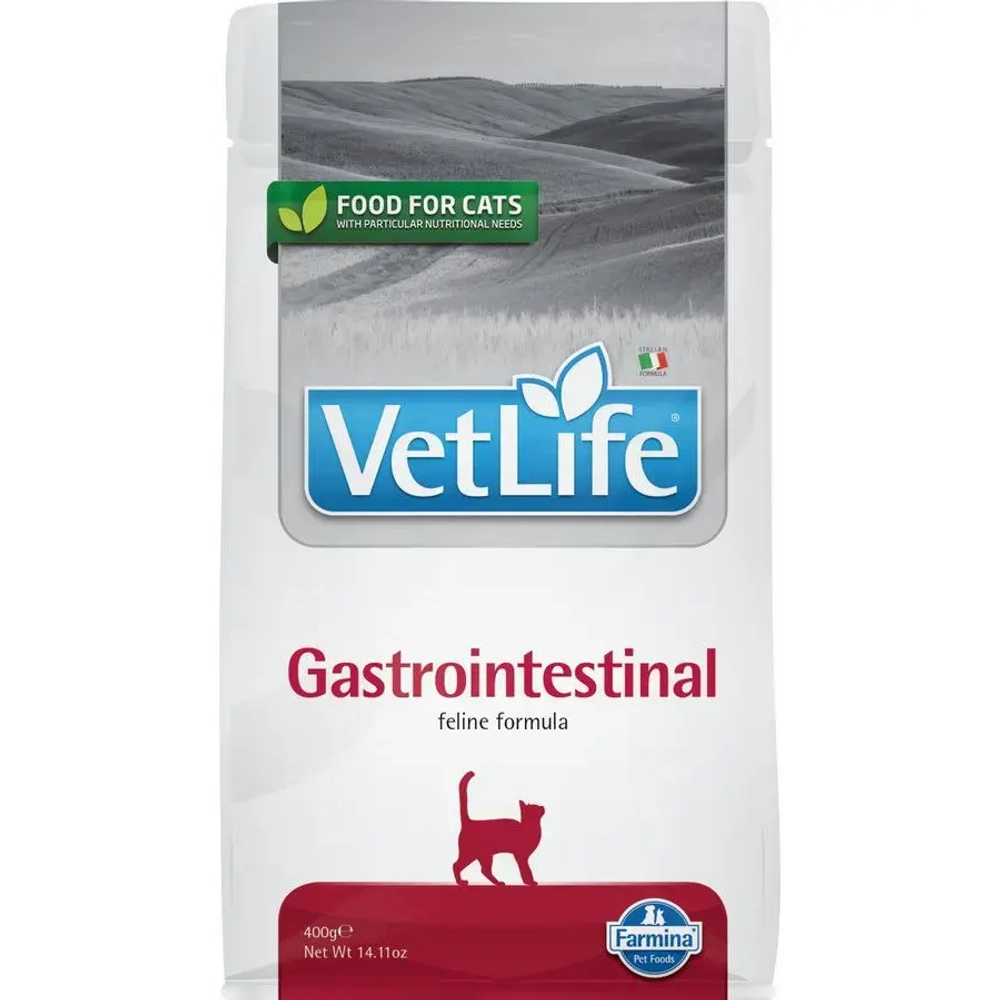 Farmina vet life cat gastrointestinal сухой корм для взрослых кошек при заболеваниях желудочно-кишечного тракта - 400 г