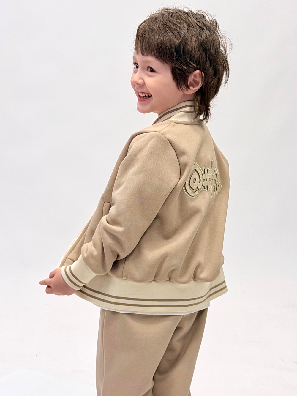 Бомбер трикотажный с начесом для мальчика 4-8 лет Fleur de Vie